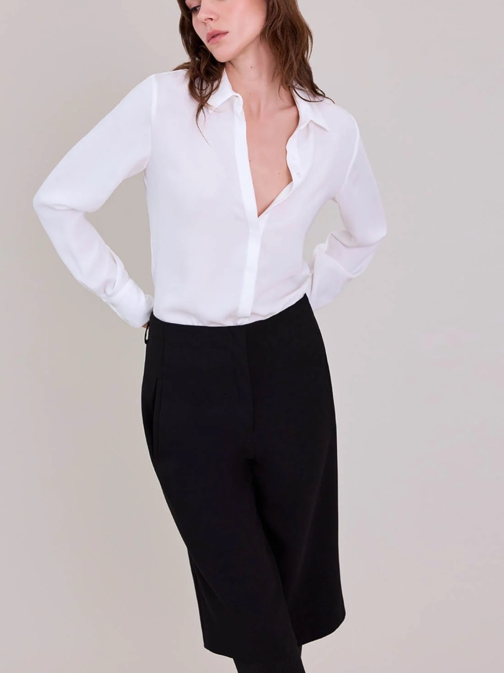 ANNE FONTAINE CREPE WHITE SHIRT
